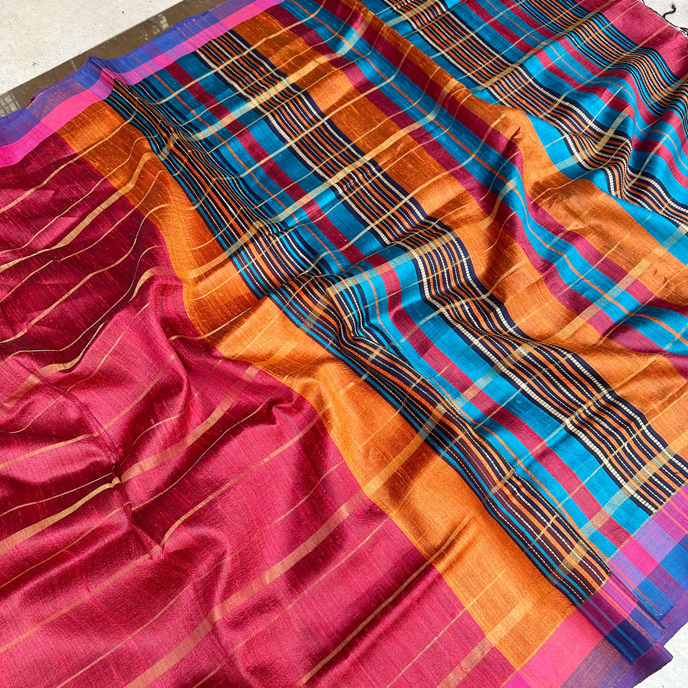 Rati Bhairav Handwoven Tussar Dupion Silk Saree