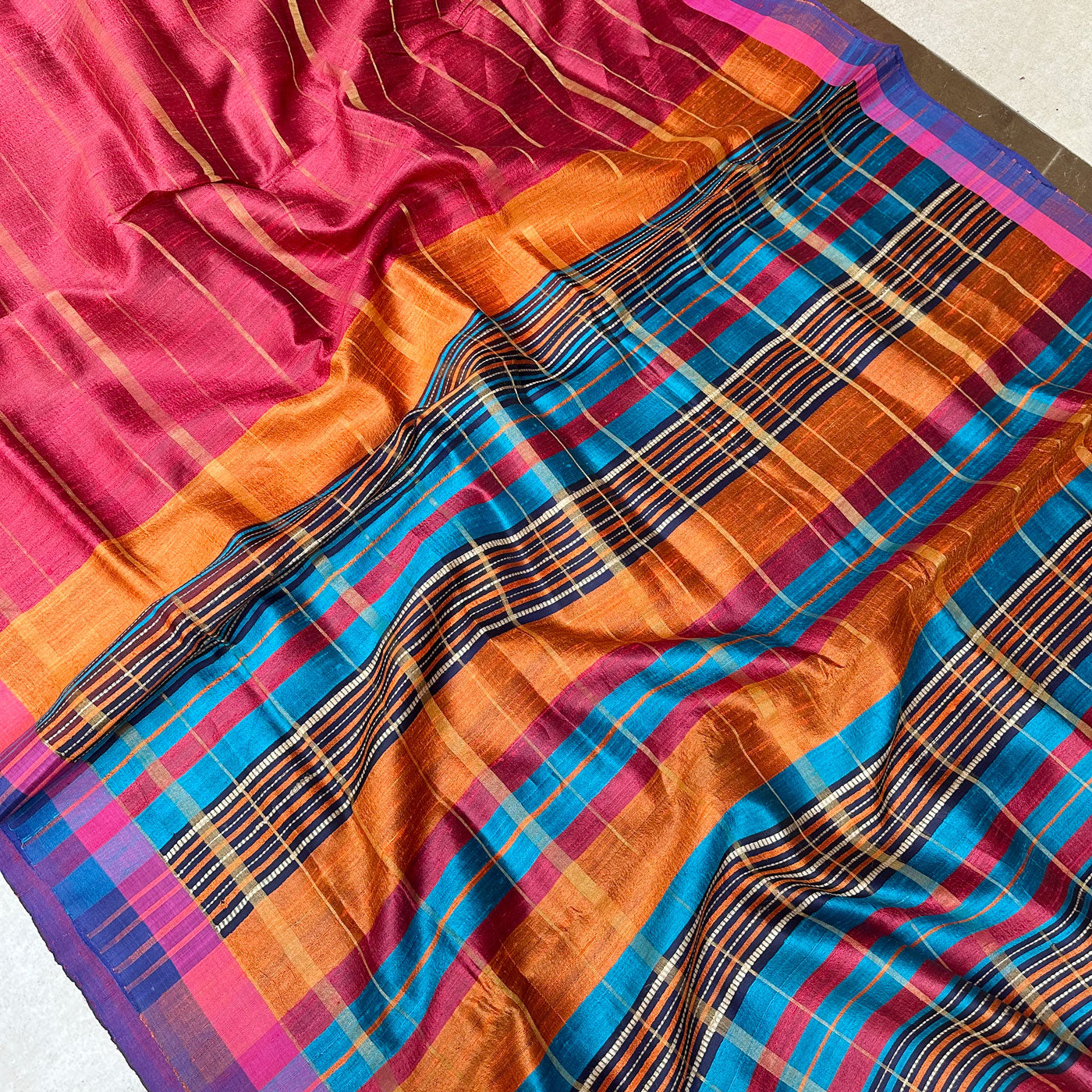 Rati Bhairav Handwoven Tussar Dupion Silk Saree