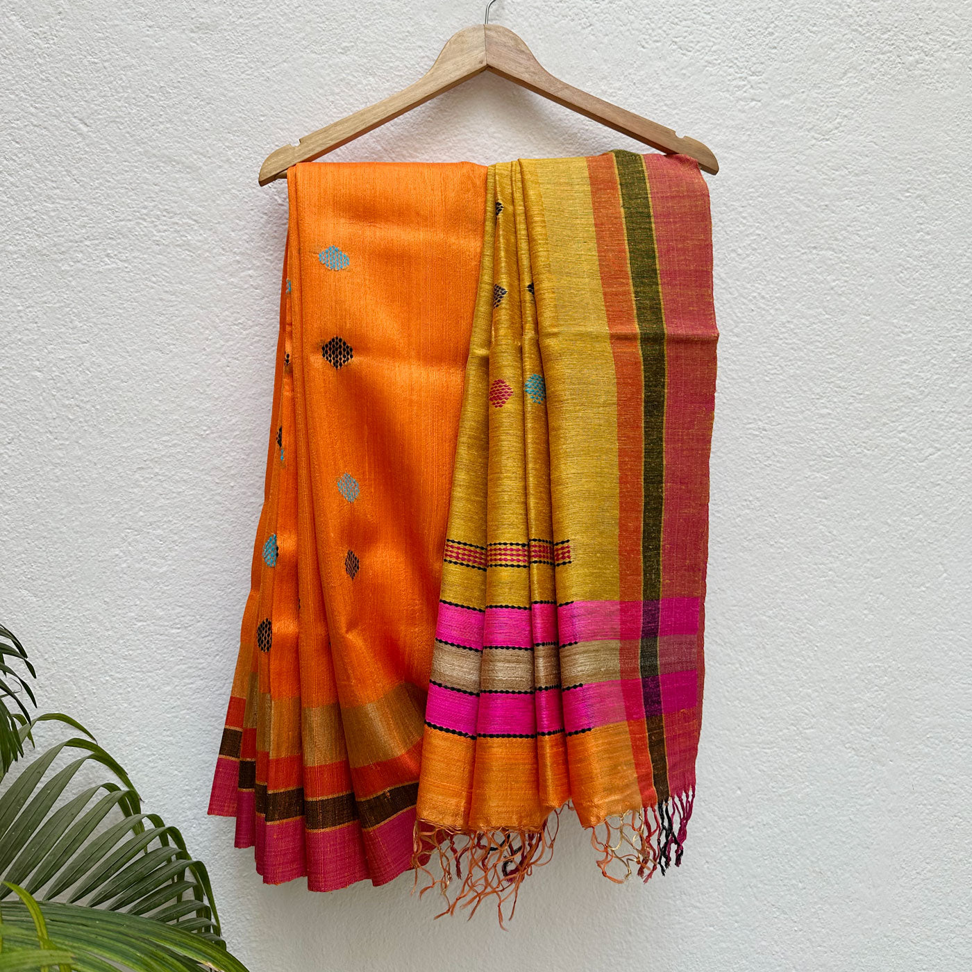 Saanjh Tarini Handwoven Tussar Dupion Silk Saree