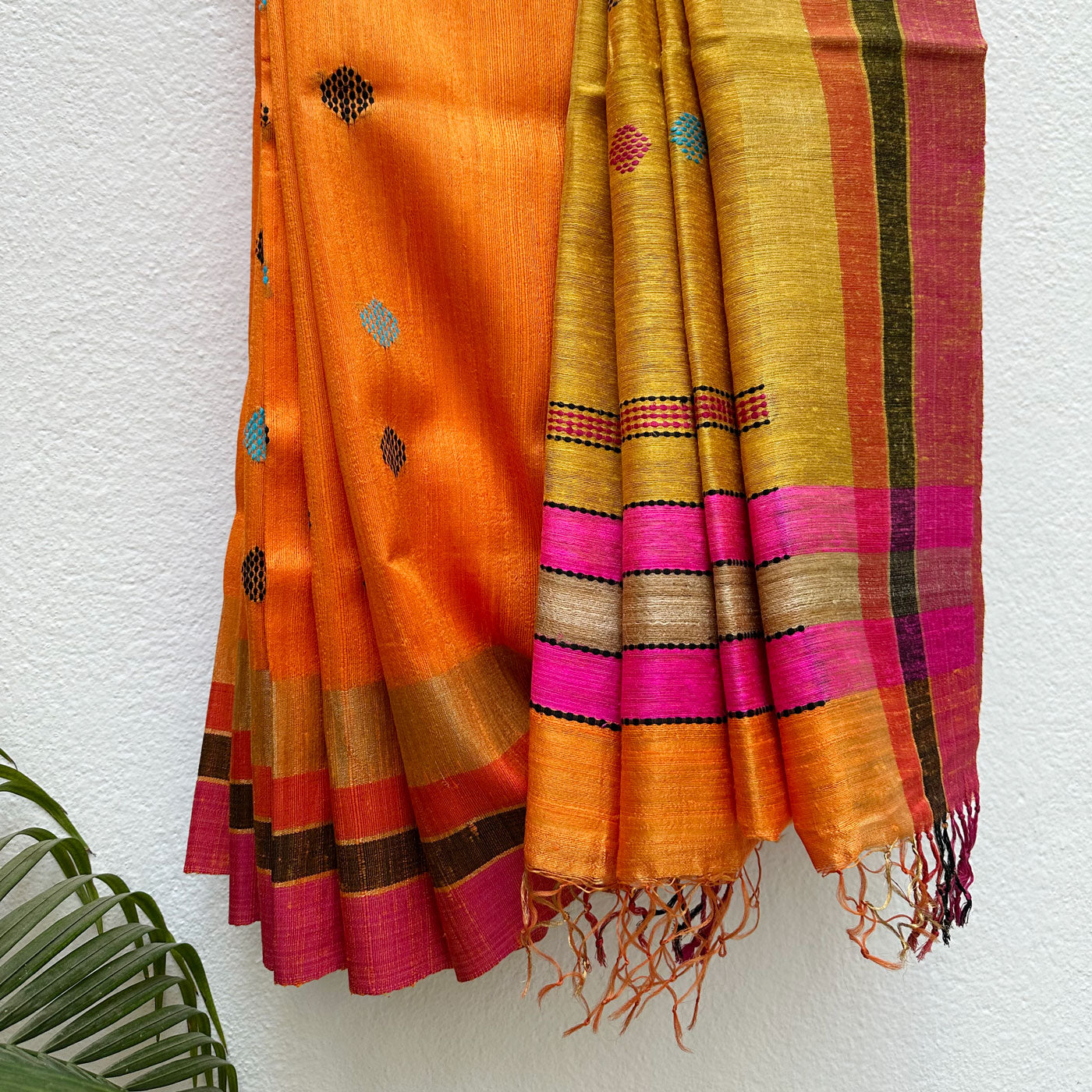 Saanjh Tarini Handwoven Tussar Dupion Silk Saree