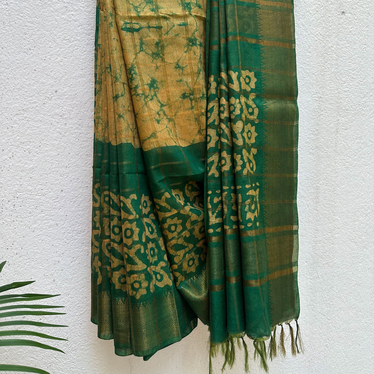 Son Champa Batik Cotton Silk Saree
