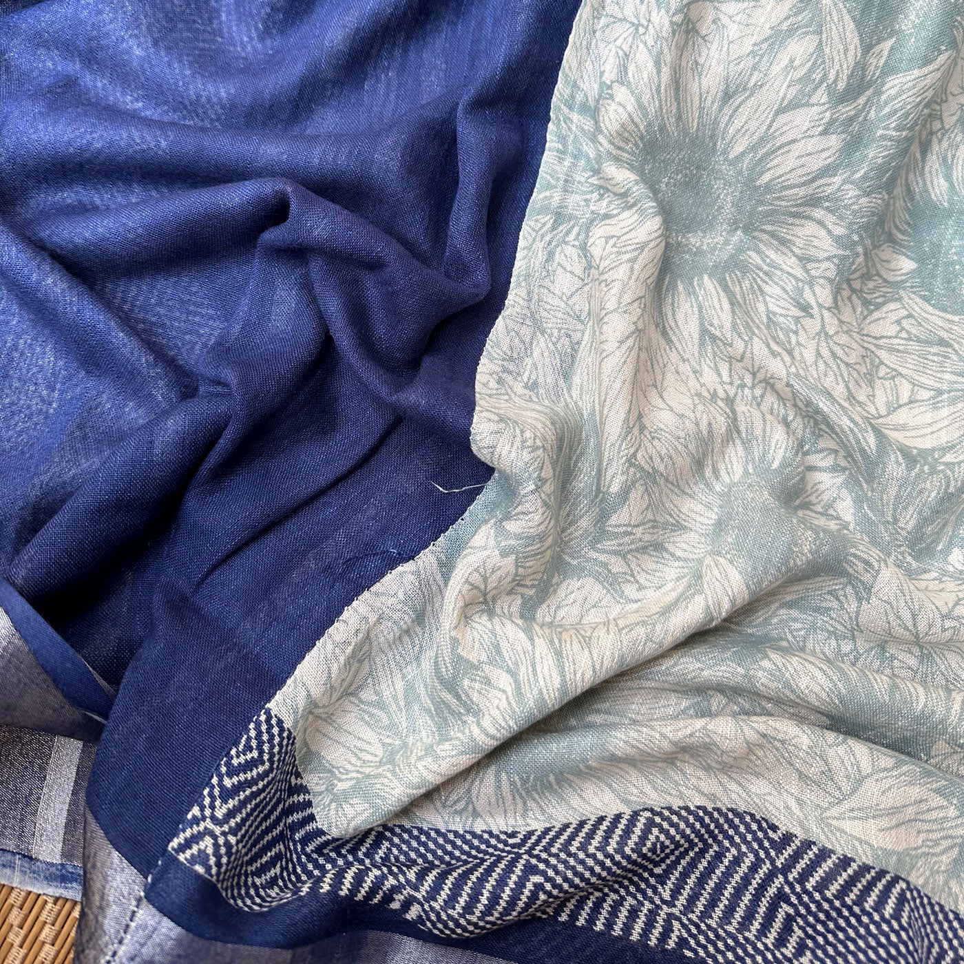 Sunforest Mix Printed Organic Linen Saree