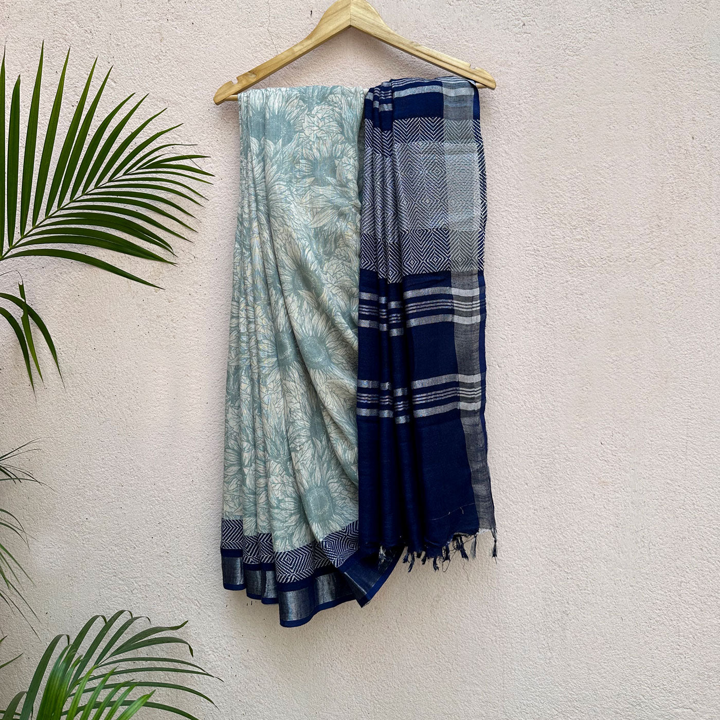 Sunforest Mix Printed Organic Linen Saree