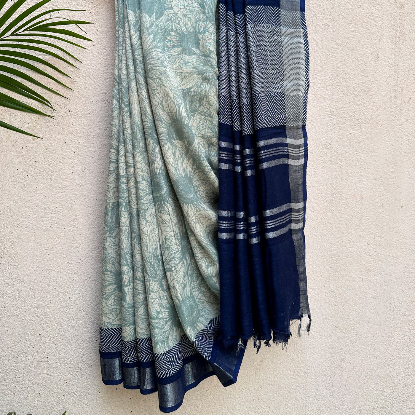 Sunforest Mix Printed Organic Linen Saree