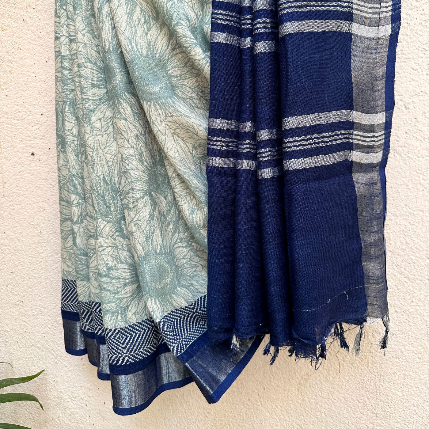 Sunforest Mix Printed Organic Linen Saree