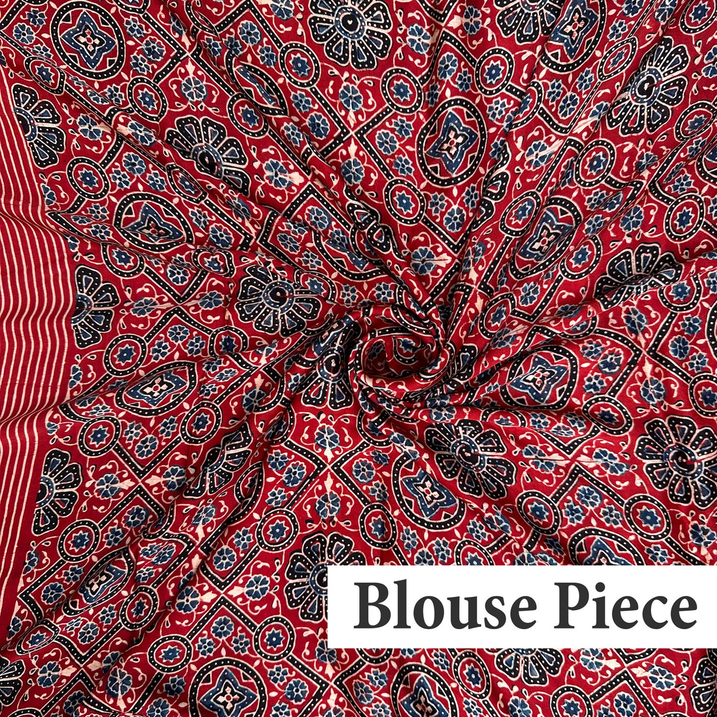 Taabir Handblock Printed Ajrakh Modal Silk Saree