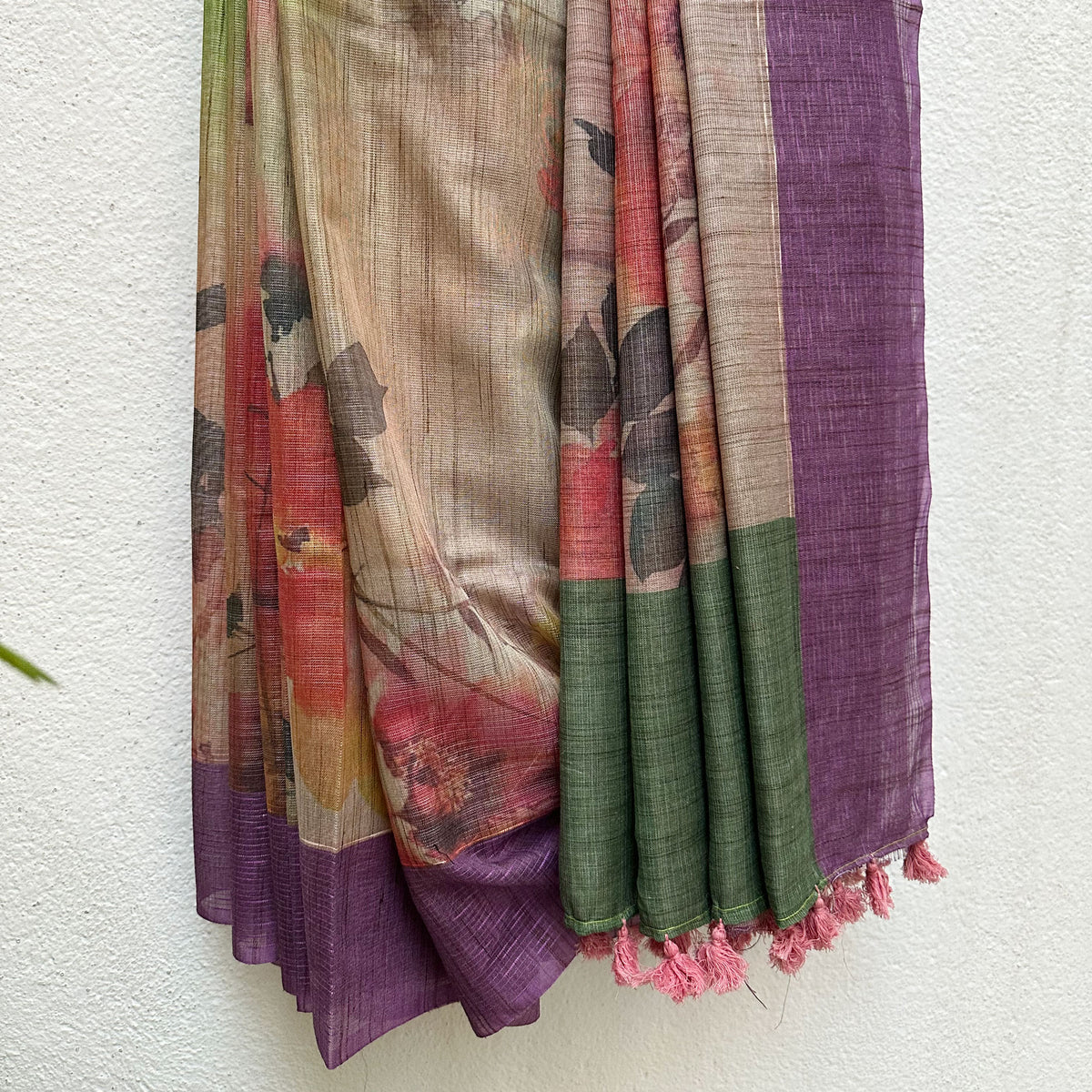 Upvana Digital Printed Cotton Tissue Saree