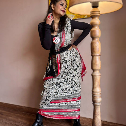 Who Let The Dog's Out Cotton Saree