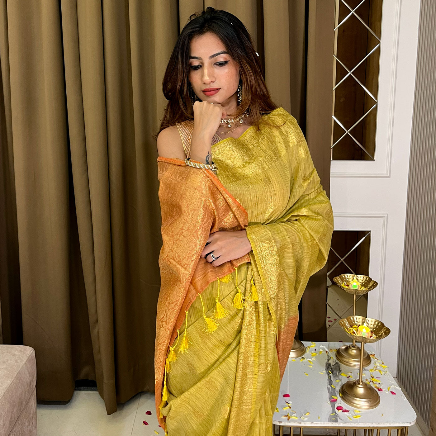 Zainab Jacquard Cotton Bamboo Silk Saree