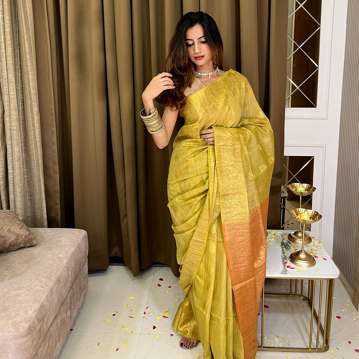 Zainab Jacquard Cotton Bamboo Silk Saree