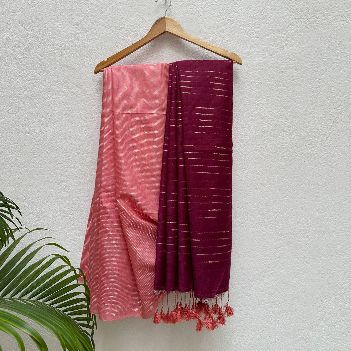 Peony Blush Cotton Viscose Silk Saree
