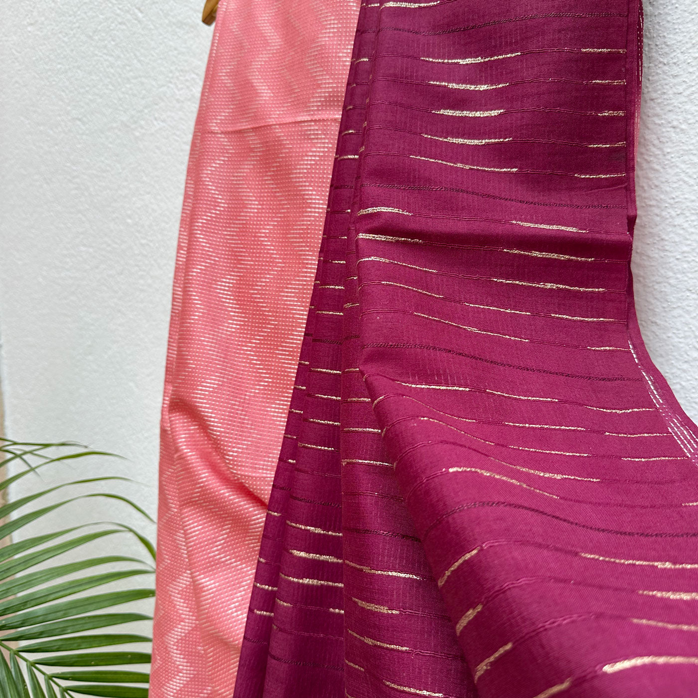 Peony Blush Cotton Viscose Silk Saree