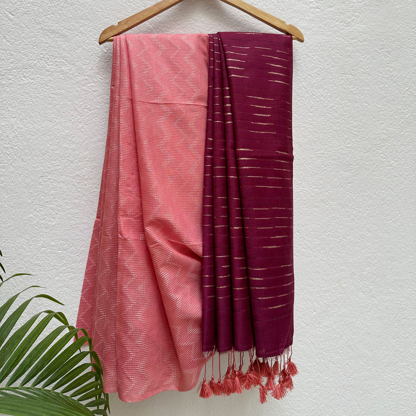 Peony Blush Cotton Viscose Silk Saree