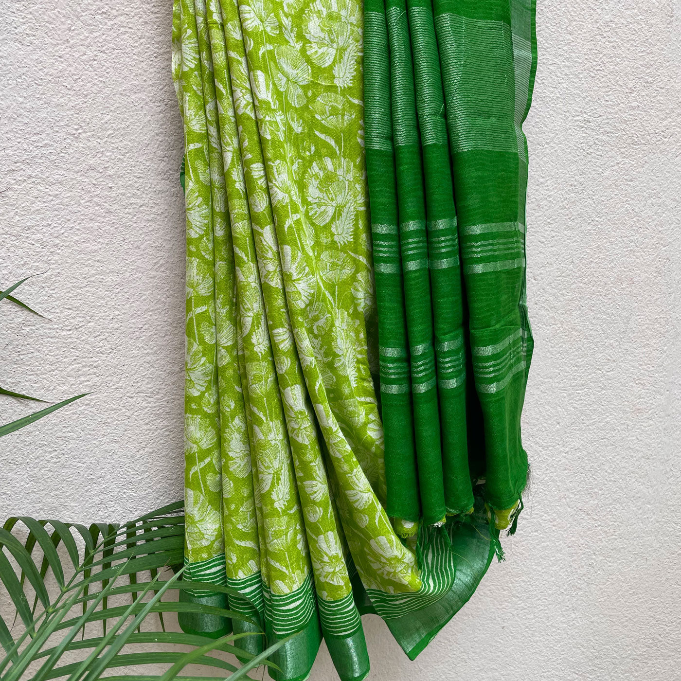 Lemon Lime Bitter Organic Linen Saree