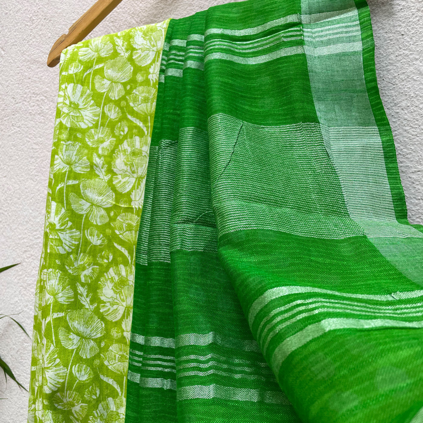 Lemon Lime Bitter Organic Linen Saree
