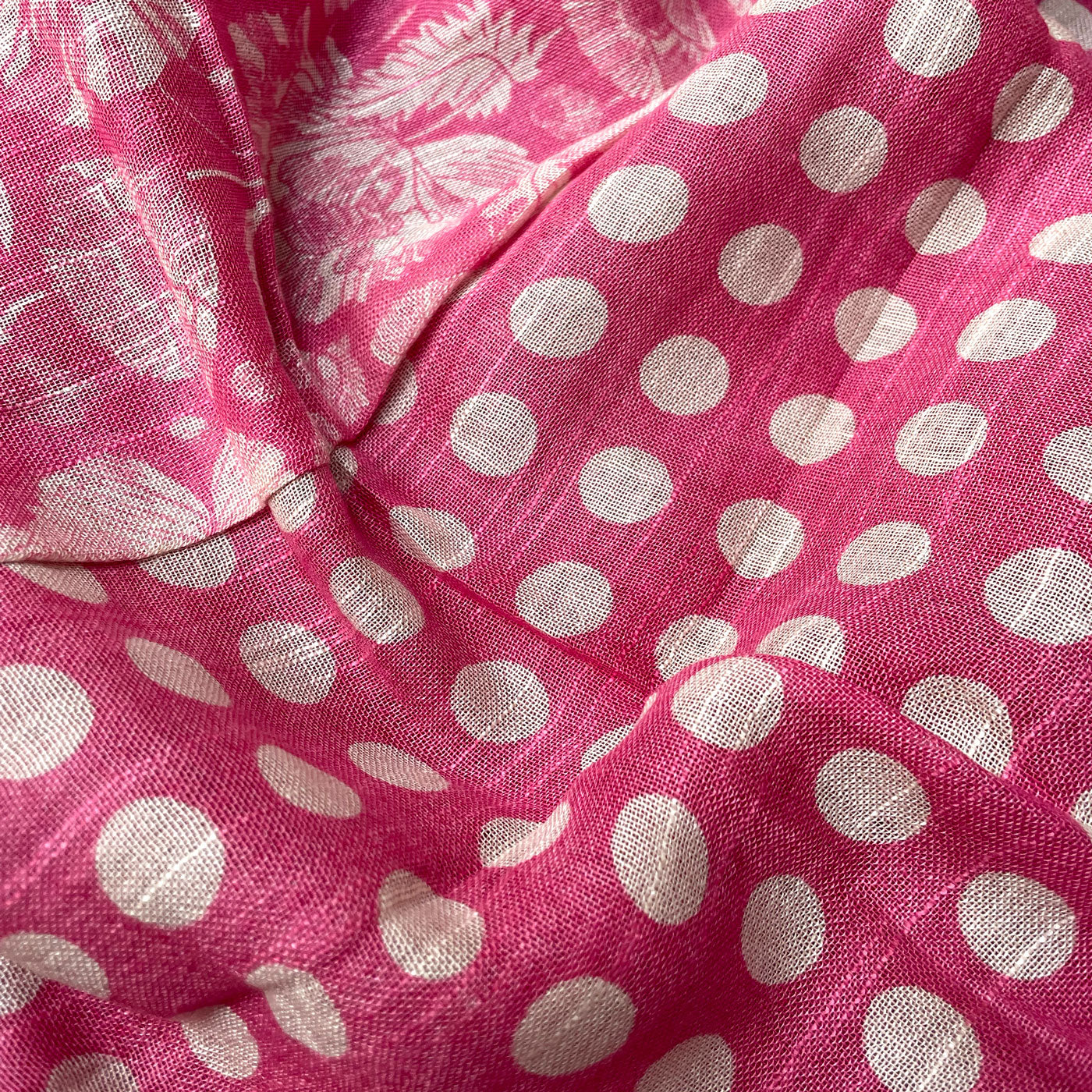 Strawberry Thief Poppies Organic Linen Saree