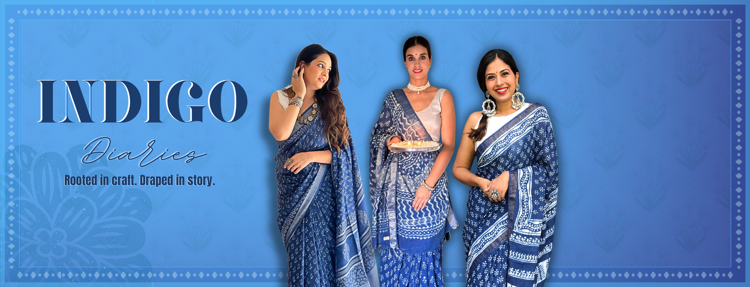 Indigo Cotton Linen Sarees