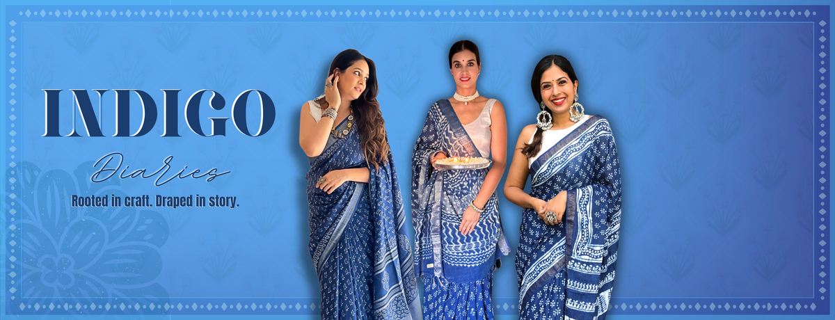 Indigo Cotton Linen Sarees