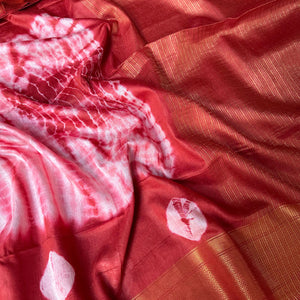 Shibori and Bandhani Hand Dyed Saree