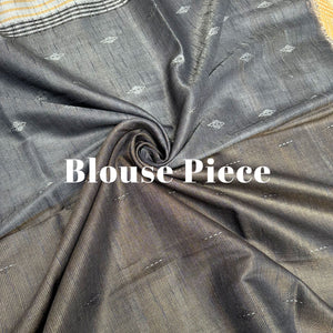 50 Shades of Grey Cotton Metallic Saree