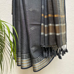 Load image into Gallery viewer, 50 Shades of Grey Cotton Metallic Saree

