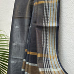 Load image into Gallery viewer, 50 Shades of Grey Cotton Metallic Saree
