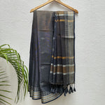 Load image into Gallery viewer, 50 Shades of Grey Cotton Metallic Saree
