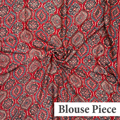 Aabaroo Handblock Printed Ajrakh Modal Silk Saree