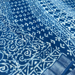 Load image into Gallery viewer, Indigo Hand Block Cotton Linen Saree
