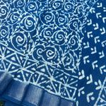 Load image into Gallery viewer, Indigo Hand Block Cotton Linen Saree
