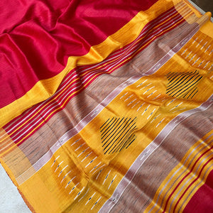 Aadi Basant Tussar Dupion Silk Saree