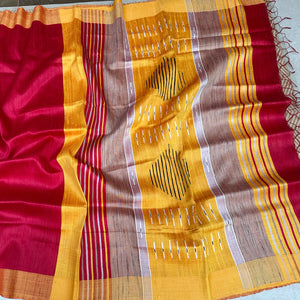 Aadi Basant Tussar Dupion Silk Saree