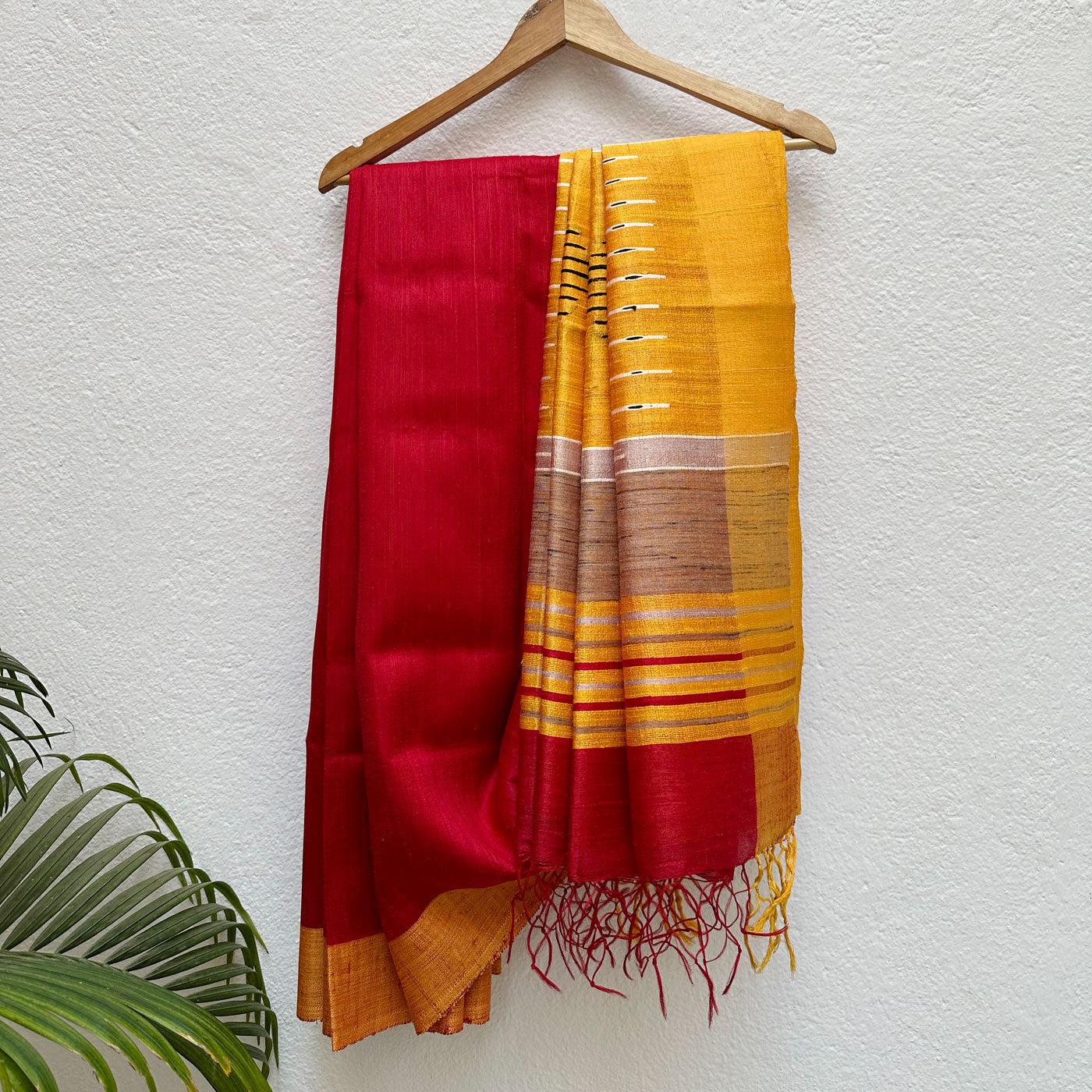 Aadi Basant Tussar Dupion Silk Saree