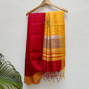 Aadi Basant Tussar Dupion Silk Saree