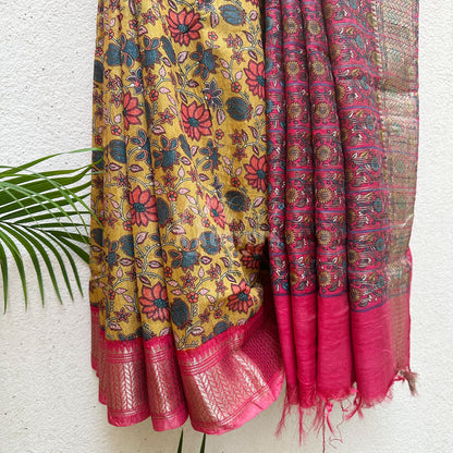 Aadinath Printed Maheshwari Border Saree
