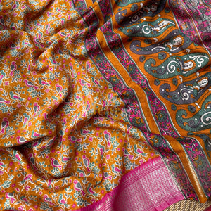 Adrika Printed Maheshwari Border Saree