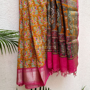 Adrika Printed Maheshwari Border Saree