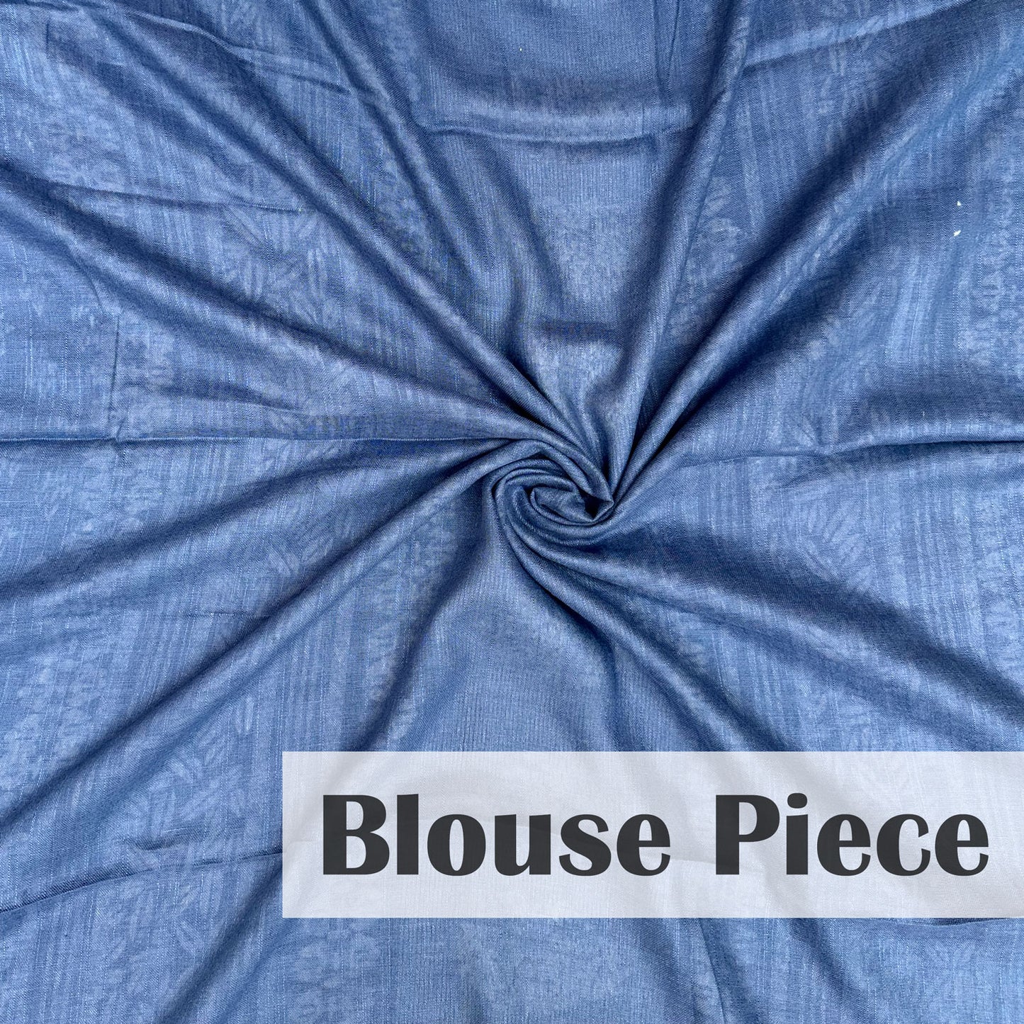 Aendri Flora Indigo Hand Block Cotton Linen Saree