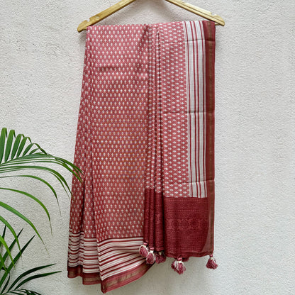 Ahar Printed Chanderi Silk Saree