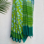 Load image into Gallery viewer, Alpine Poppy Printed Organic Linen Saree
