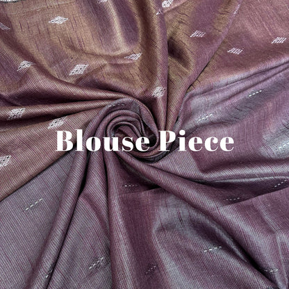 Amaranth Cotton Metallic Saree