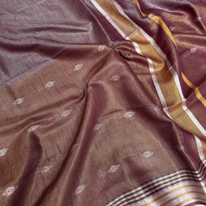 Amaranth Cotton Metallic Saree