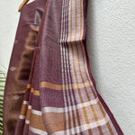 Load image into Gallery viewer, Amaranth Cotton Metallic Saree
