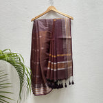 Load image into Gallery viewer, Amaranth Cotton Metallic Saree
