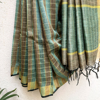 Amargeet Handwoven Tussar Dupion Silk Saree