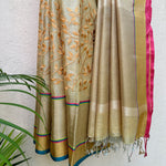 Load image into Gallery viewer, Ambhojini Zari Linen Embroidered Saree

