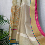Load image into Gallery viewer, Ambhojini Zari Linen Embroidered Saree
