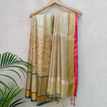 Load image into Gallery viewer, Ambhojini Zari Linen Embroidered Saree
