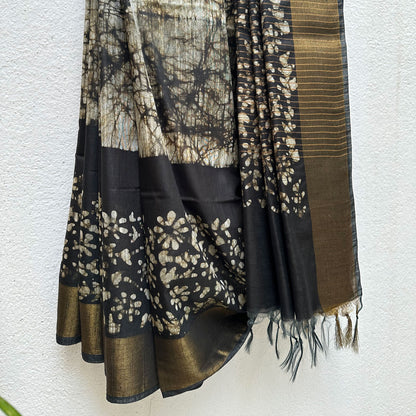 American Beauty Batik Cotton Silk Saree