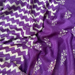 Load image into Gallery viewer, Amethyst Purple Printed Organic Linen Saree
